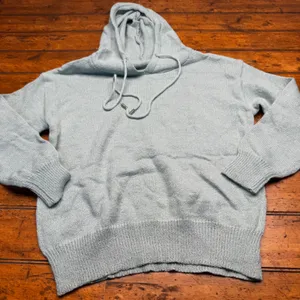 Womens Light Blue‎ Knit Hoodie Soft Long Sleeve Pullover Sweater Size M thumbnail 1