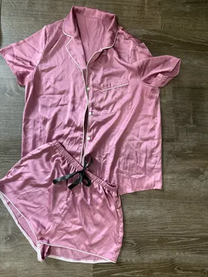 Ekouaer Amazon Matching Set Pajama Satin pink and plum thumbnail 1