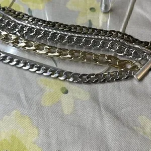 Jenny Bird Austin Cuff Mixed Metals Stacked 5 Chain Bracelet Brand New thumbnail 2