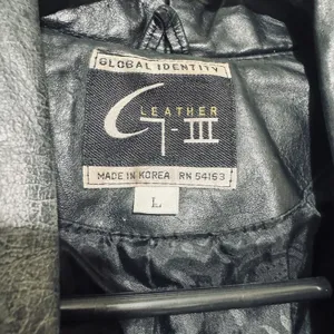 Vtg 90s Global Identity leather Coat womens L black Long 90s Trench Matrix Y2K thumbnail 5