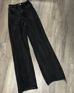 ZARA Black Wide Leg Jeans thumbnail 3