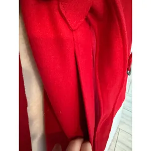 Guess Red Double Breasted Belted Pea Coat Women Size S Rouge Wool Blend Jacket thumbnail 13