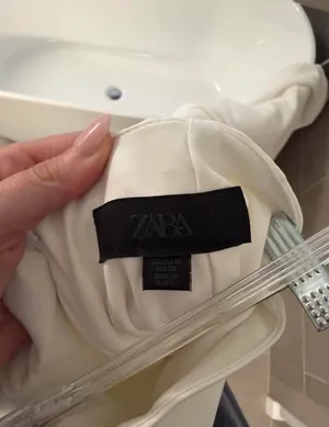 ZARA White Strapless Mini Dress thumbnail 4