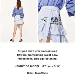 ✨HP✨Zara Stripped Embroidered Floral Ruffle Skirt✨ thumbnail 7
