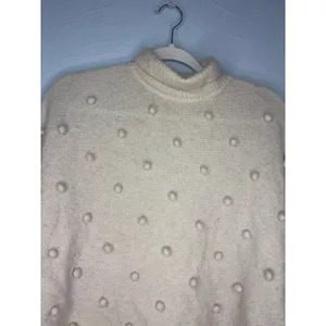 Madewell Snow Globe Bobble Turtleneck Sweater Medium Ivory Pom-Pom Wool Alpaca thumbnail 2