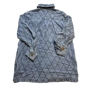 💙 Joan Rivers Denim‎ Boyfriend Shirt Diamond Stitch Women’s Small 💙 thumbnail 5