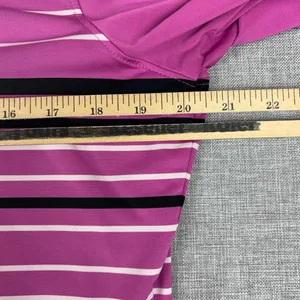 Nike Golf Tour Performance Polo Womens L Pink Stripe Dri-FIT 541957-636 thumbnail 6