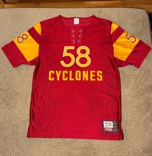 PINK Victoria's Secret Iowa State Cyclones Red and Yellow Oversized Jersey thumbnail 1