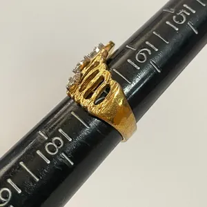 Vintage Tiara Or Crown Shape Ring Gold Plated Size 7 thumbnail 7
