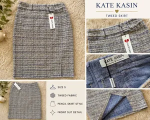 Kate Kasin Tweed Skirt new w/Tags Gray thumbnail 2