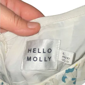 Hello Molly leaf Ruffle milkmaid Mini dress Fairy core romantic Whimsical thumbnail 8