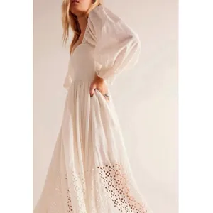 Free People Ethereal Dainty Perfect Storm Midi Dress Ivory Cream Large Cottage thumbnail 6
