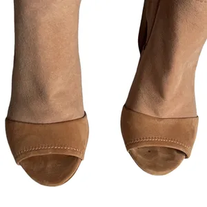 Aldo Barefoot Nude Peep Toe Suede Ankle‎ Booties Size 8 thumbnail 2