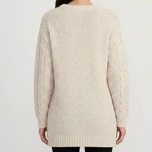 Old Navy Cable Knit Crewneck Tunic Sweater – Cream / Oatmeal (Size M) thumbnail 2
