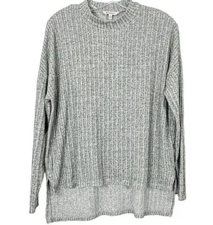 Juicy Couture Vintage Ribbed Long Sleeve Pullover Sweater Heather Gray Sz Medium thumbnail 1
