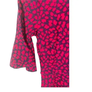 Lark & Ro Red Floral Ruffle Sleeve Fit And Flare‎ Knee Length Dress Sz 0 thumbnail 4