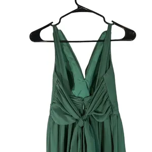 Azazie Kora Dark Green A-Line Pleated Chiffon Bridesmaid Prom Dress Sz A2 thumbnail 9