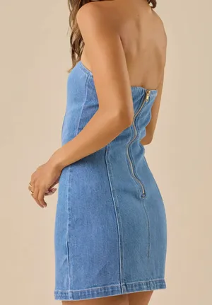 Altar'd State Denim Dress Mini thumbnail 2