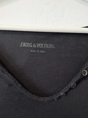 Zadig and Voltaire Tunisien Camo Skull Henley Top Size Small Rock and Roll Edgy thumbnail 7