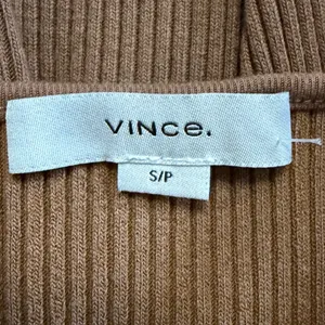 Vince Brown Ribbed Knit V-Neck Midi Dress Sleeveless Small thumbnail 6
