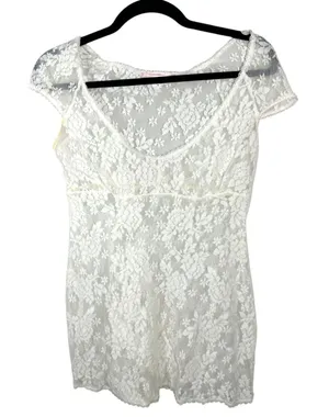 Victoria's Secret Vintage Y2K Sheer Floral Lace Babydoll Baby Doll Tee Medium thumbnail 1