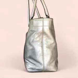 Coach Handbag Purse No# H0982-F14384 Silver metallic Bright colored inside thumbnail 4