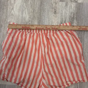 Anthropologie Orange White Striped Cotton Boxer Lounge Shorts Size M thumbnail 6