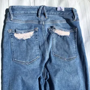 Good American NEW Skinny Jeans Raw Hem Blue Denim Size 6 / 28 Waist thumbnail 6