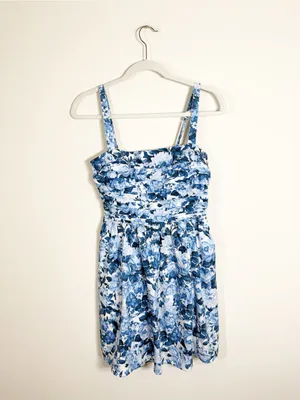 Abercrombie Emerson Tank Mini Dress Blue Floral Small thumbnail 3