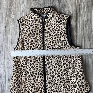 Croft & Barrow Women's L Full Zip Leopard Cheetah Animal Print Quilted Vest #132 thumbnail 7