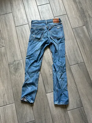 Levi's Blue Slim Straight Ripped Jeans thumbnail 4