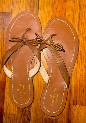 brown leather bow sandal size 9 thumbnail 1