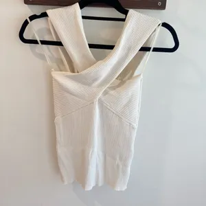 Maje Manhattan Blanc‎ Ribbed Two Way Top Size 2 thumbnail 3