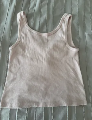 Pink Ribbed Brandy Melville Tank Top thumbnail 2