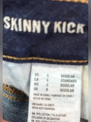 American Eagle Skinny Kick 4 Dark Blue Flare Jeans thumbnail 5