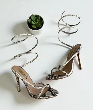 STEVE MADDEN Sweetie Spiral Strap Heels Sandals Size 6.5 thumbnail 1