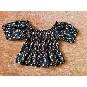 Celebrity Pink Floral Off Shoulder Top XL Puff Sleeve Cotton thumbnail 7