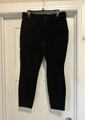 Duluth Trading Co Corduroy High Rise Skinny Ankle Pant Womens 14 Black thumbnail 1