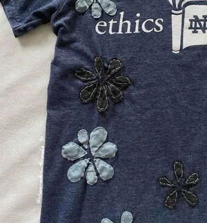 Notre Dame flower embroidered quilted Ethics and Culture shirt thumbnail 5