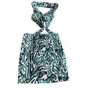 Zara Collection Teal Abstract Animal‎ Print Cutout Halter Mini Dress Small thumbnail 2