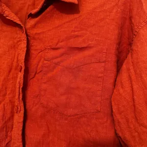 Wilfred Free x Aritzia | Women's Linen Blend Orange Red Button Down Shirt, S thumbnail 4