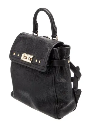 Michael Kors‎ Black Leather Mini Backpack Studded Convertible Bag Purse thumbnail 1