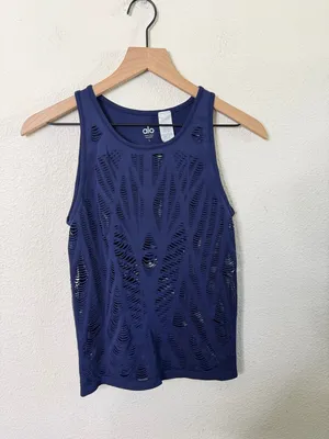 Alo Vixen‎ Tank Womens Navy Blue Size L thumbnail 3