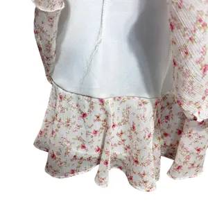 Alter'd State Women Babydoll Cottage Romper‎ M Ivory Pink Floral Ruffle Romantic thumbnail 7
