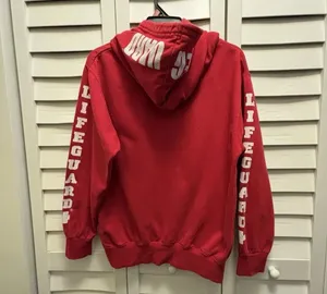Lifeguard Hoodie Red Sweatshirt Small Coastal Long Island Beach Y2K Surfer thumbnail 7