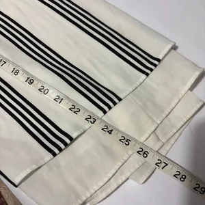 Ann Taylor Black White Striped V-Neck Sleeveless Blouse Layered Hem Top S thumbnail 9