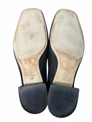 Tory Burch Georgia Black Leather Logo Buckle Square Toe Pumps Size 9.5 thumbnail 10