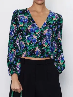 ZARA Blouse Floral thumbnail 1