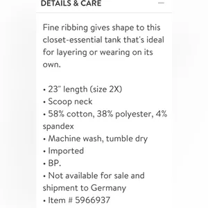 B.P. Nordstrom Plus size ribbed tank White thumbnail 6