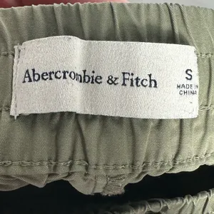 Abercrombie & Fitch Cargo Pants Olive Green Wide Leg Drawstring Waist Size Small thumbnail 8